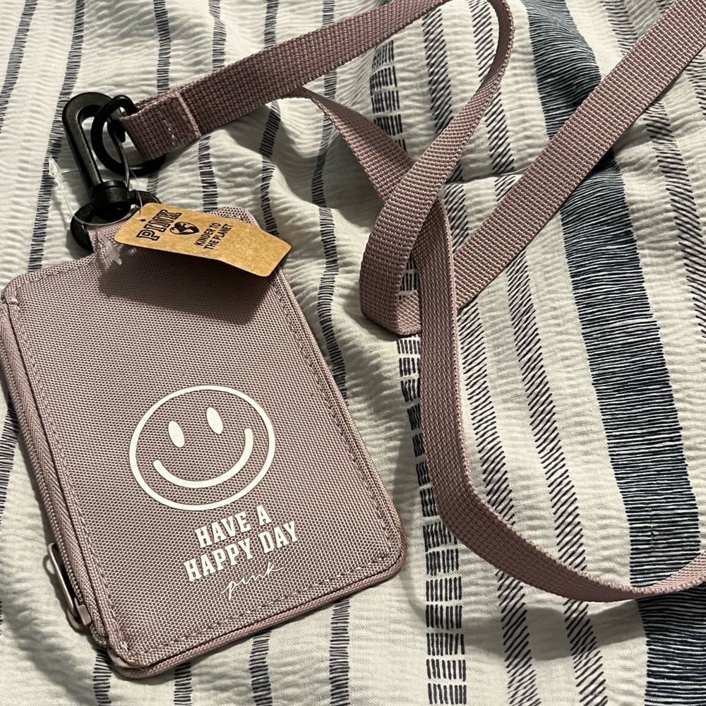 Vs PINK ID Card Holder Lanyard Wallet